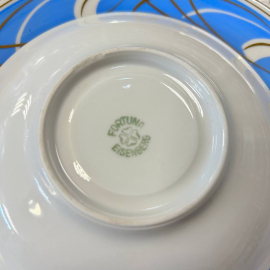 Чайное трио Fortuna Eisenberg Germany. Фарфор, деколь, позолота. Винтаж. Дефект. Картинка 9